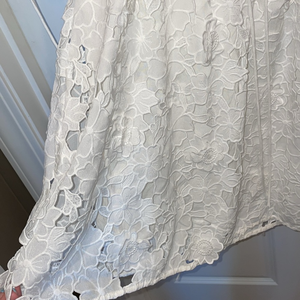 white floral tie front mini dress - Picture 8 of 12